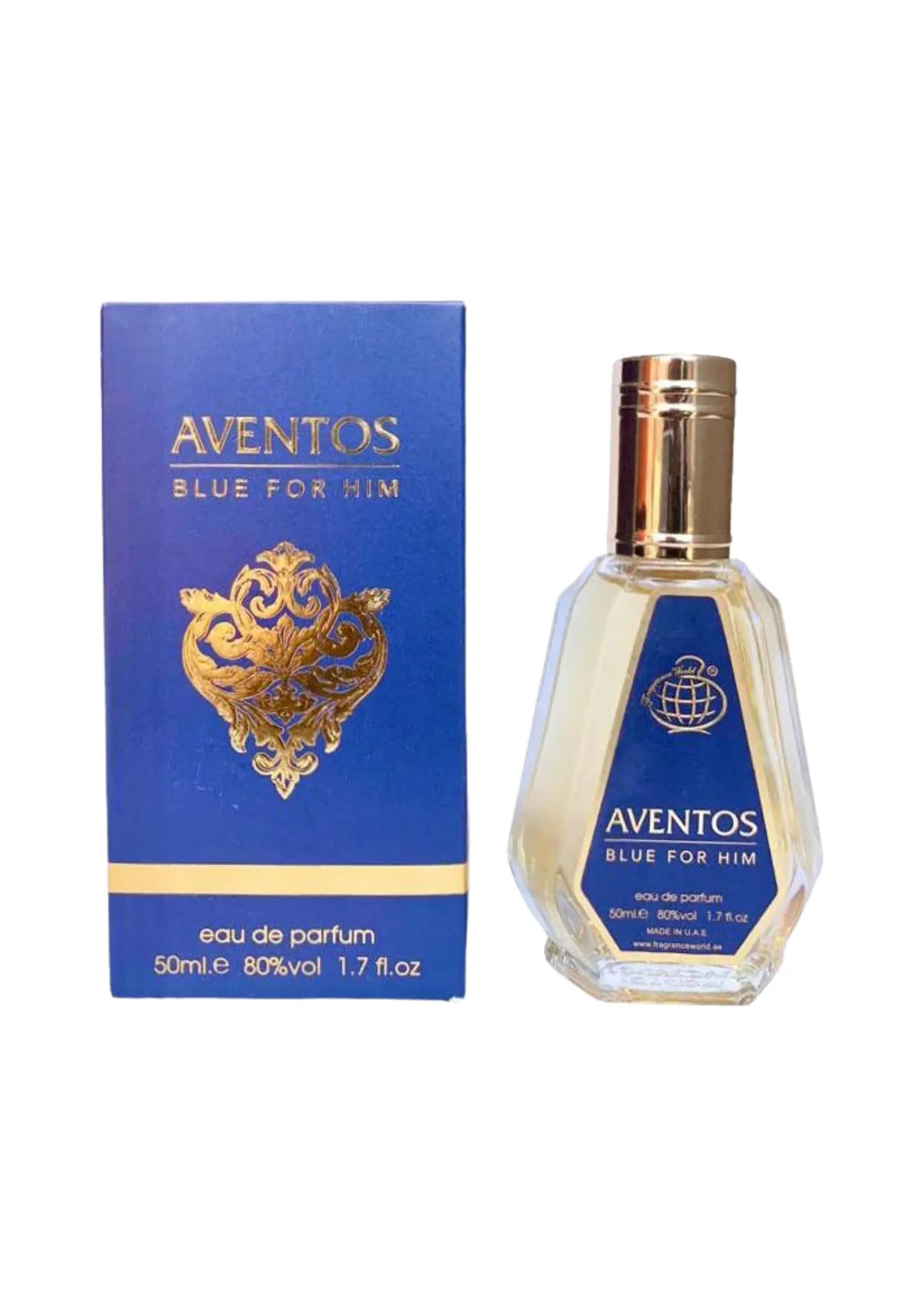 Eau de parfum Aventos Blue For Him - Fragrance World 50 ML Inspiration : Aventus - Creed