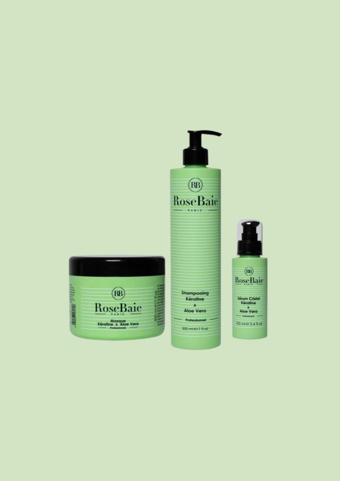 ROSE BAIE - Trio aloe vera shampoing masque & sérum