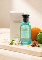 Flacon de parfum PDS SHOP Loui Martin Imagination avec boîte, agrumes, fleurs d'oranger et cannelle sur pierre
